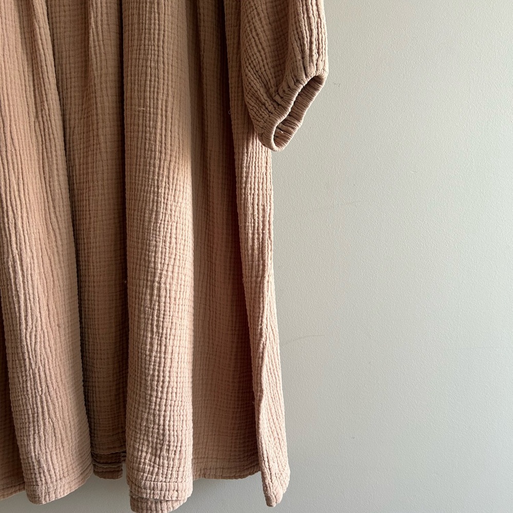 Boheme Goods The Dress Beige Cotton Gauze Long Sleeve Beige Dress - Picture 6 of 9